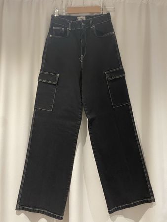 Jeans Damen Cargo Hose schwarz Groesse 38 guter Zustand