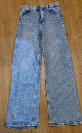 Coole Wide Leg Jeans im Acid-Wash Look, Grösse 36/S