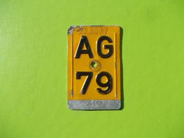 Velonummer / Mofanummer / Töfflinummer AG 79