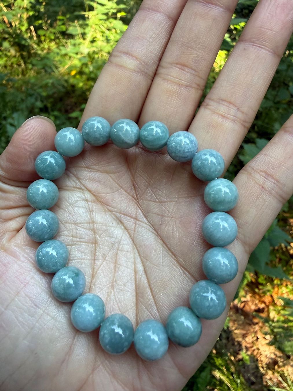 Bracciali & Braccialetti: Armband aus echten Blue-Wasserjade-10mm Perlen – Nuovo (secondo la descrizione) da Jegenstorf venduto da SteinGlanz 6