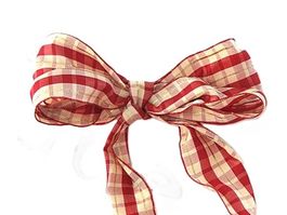 Dekoband 4cm kariert rot/creme
