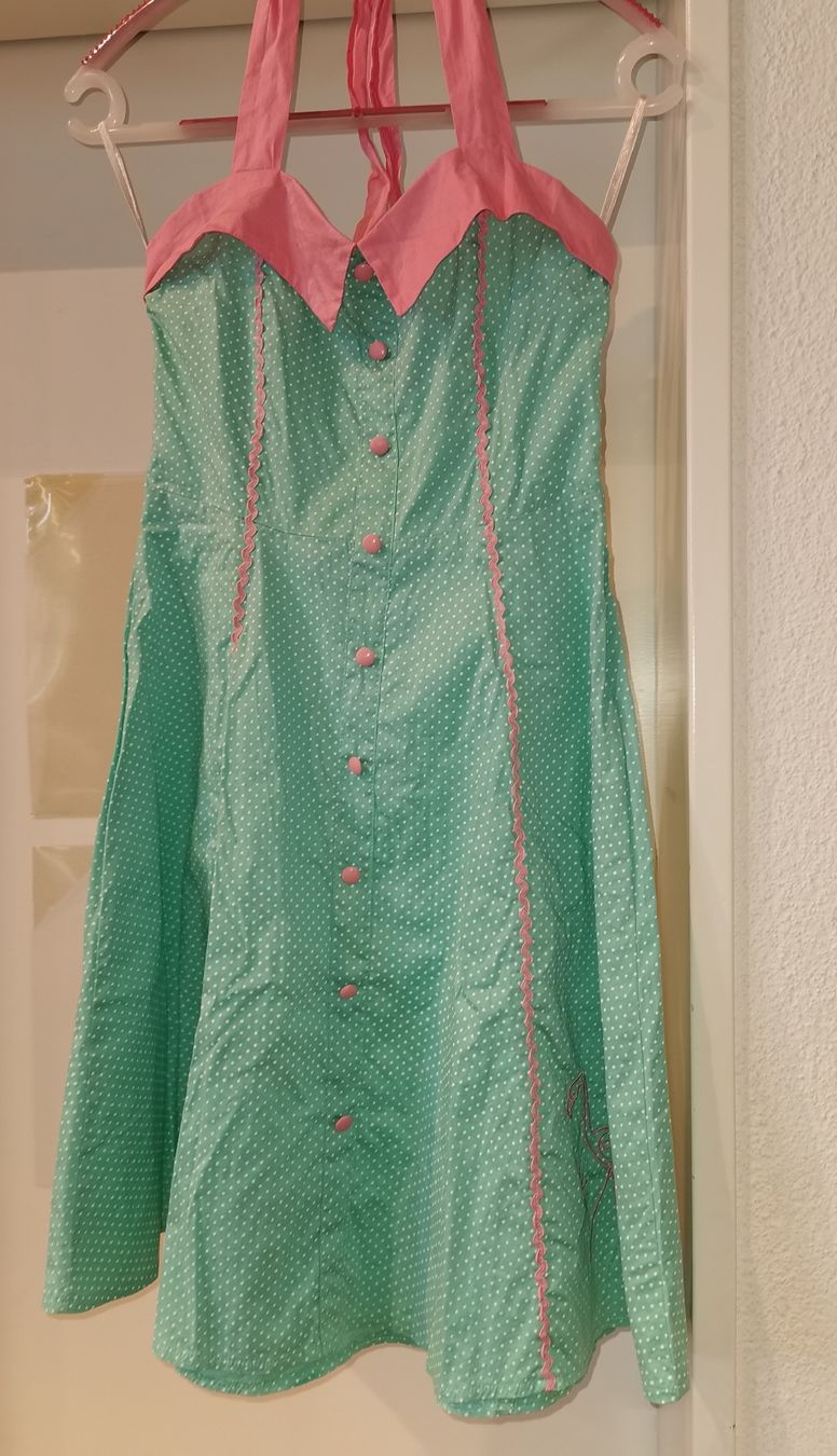 Vestiti: Rockabilly Kleid Grösse S mint/rosa – Usato da Zeglingen venduto da Vanillacoke 1