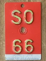 SO 66 - VELONUMMER - FAHRRADSCHILD - PLAQUE DE VELO - SO 66