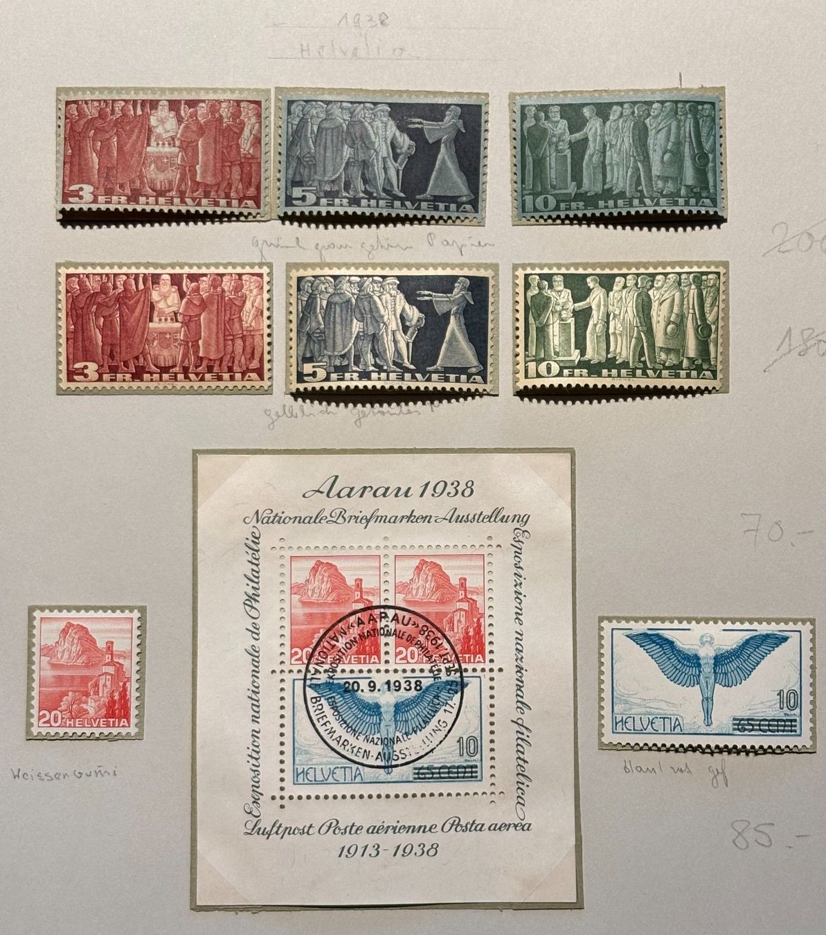 Tutti i francobolli: BRIEFMARKEN HELVETIA 1938 – Usato da Ostermundigen venduto da Heavenmaus75