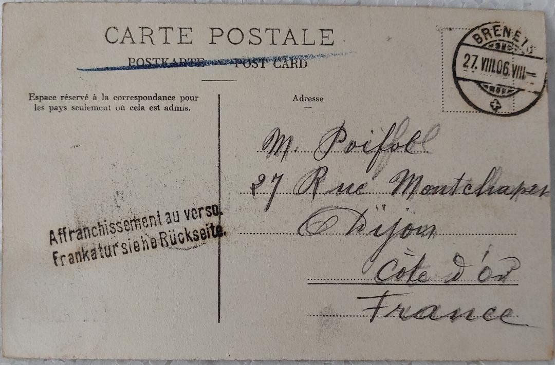Cartoline postali: LES BRENETS - La Place - 1906 – Usato da Delémont venduto da Domdom1 1