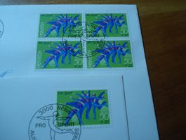 FDC Pro Sport 1989, Einzel- + 4erblock