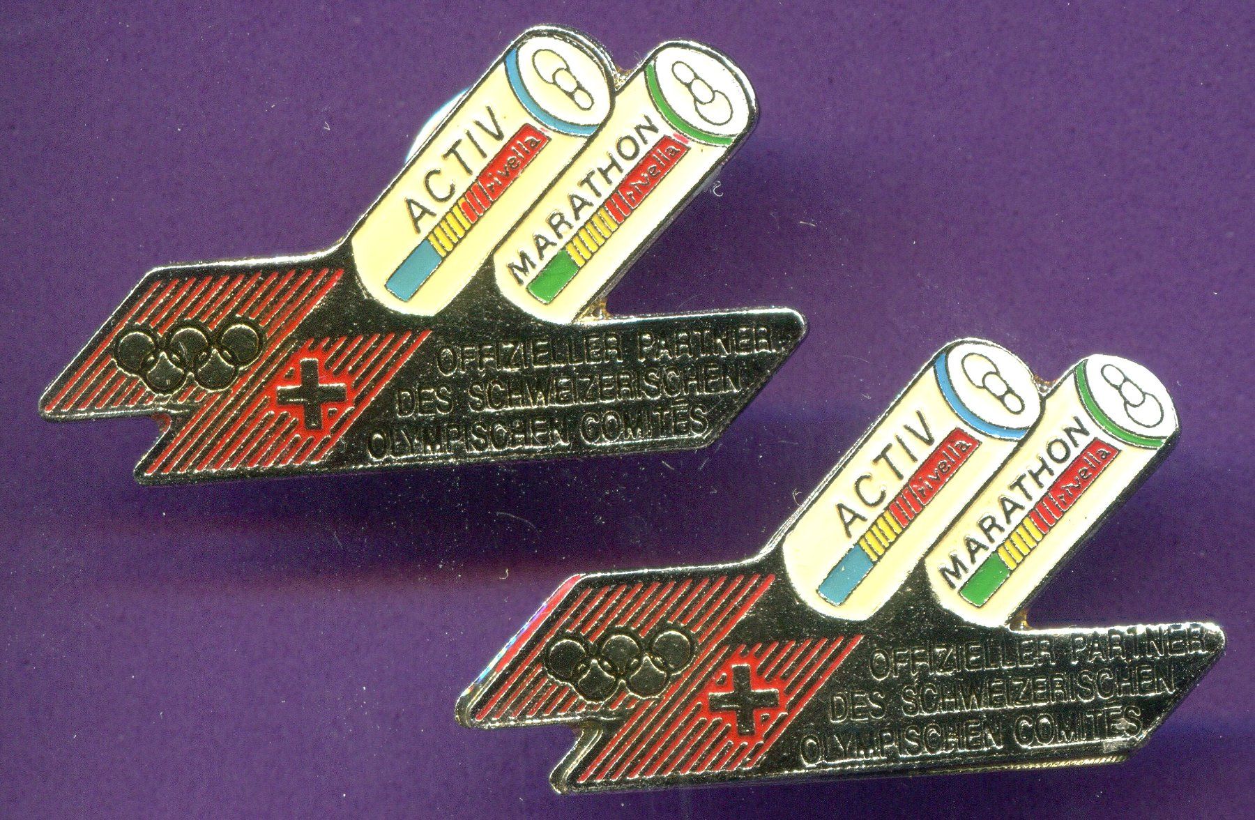 Plaquettes & Badges: 2 Pins  rivella  ACTIV MARATHON – D'occasion à Winterthur par Sammleroase