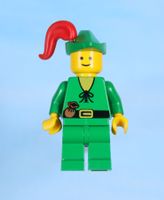 LEGO Minifigur Forestman - Pouch, Green Hat, Red Plume
