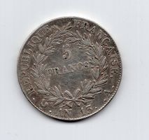 (1510) Frankreich, 5 Francs AN13, rar hübsch
