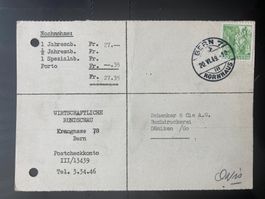 CH 1949 Nachnahme Wirtschaftl.Rundschau 35 Rp. Bern Däniken