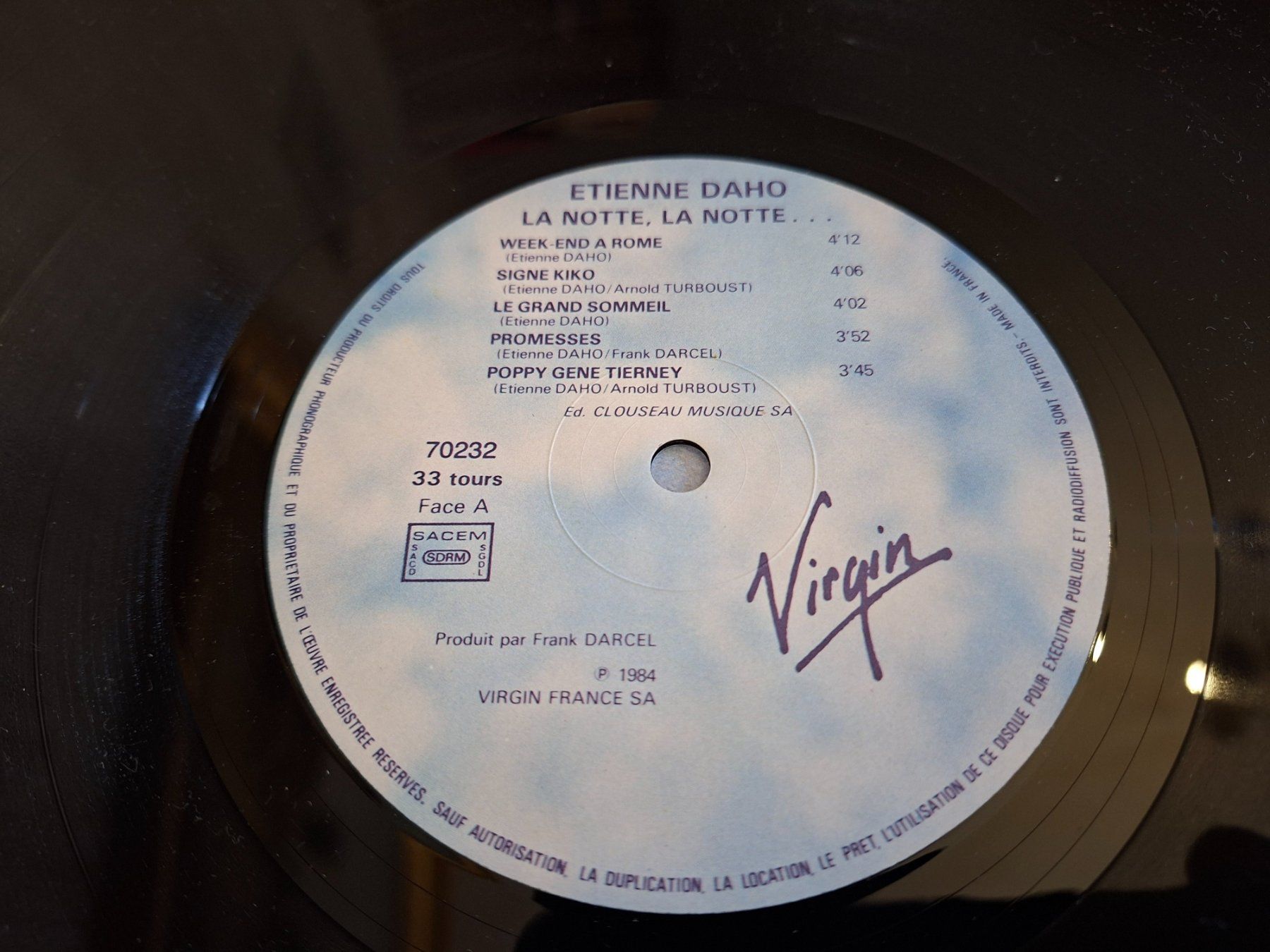 Vinyles: French Pop Rock - Etienne Daho - La Notte, La Notte...- E – D'occasion à Bernex par Wannabehasbeen01 2