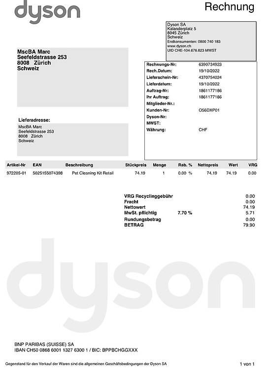 Aspirapolveri & Accessori: Dyson Pet Grooming Kit – Usato da Zürich venduto da segler02 4
