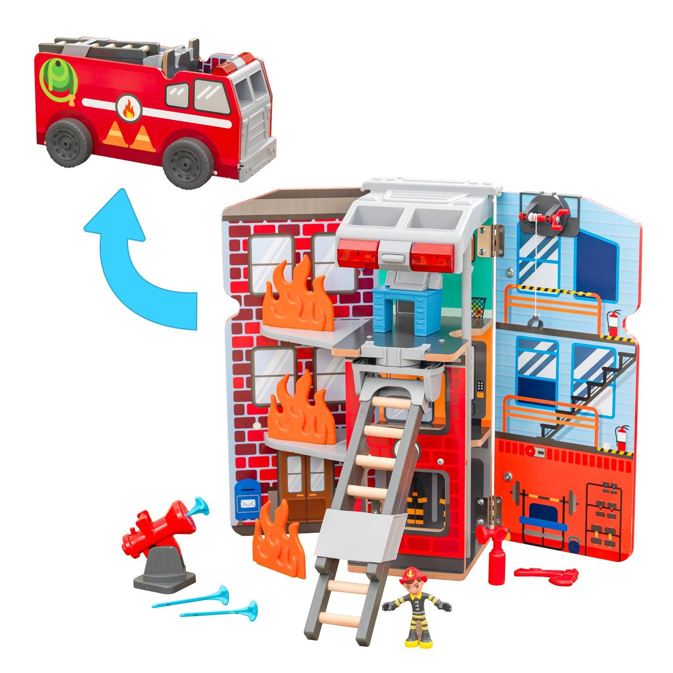 Giocattoli: 2-in-1-Feuerwehrauto-Spielset – Nuovo e nell'imballaggio originale da Erlinsbach venduto da Home-World 1
