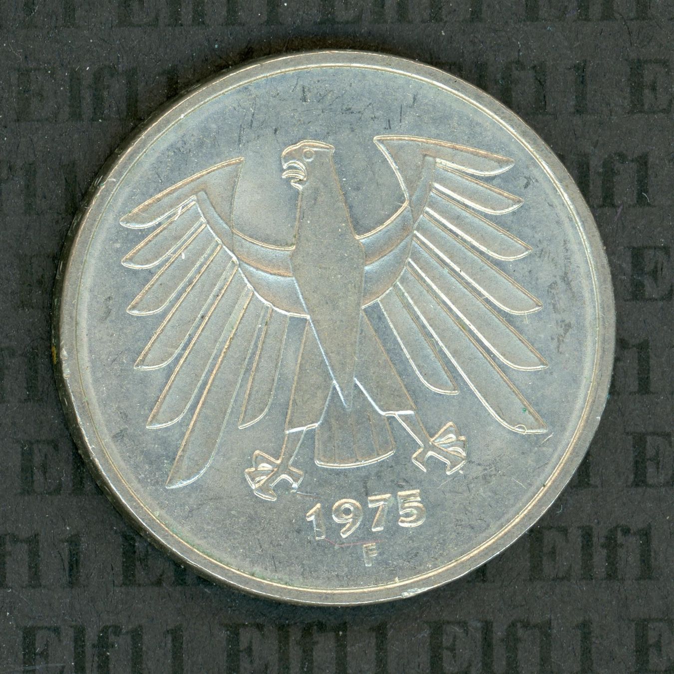 Tutti le monete: DEM___5.00 1975F vz 5 Deutsche Mark – Usato da Widnau venduto da Elf11
