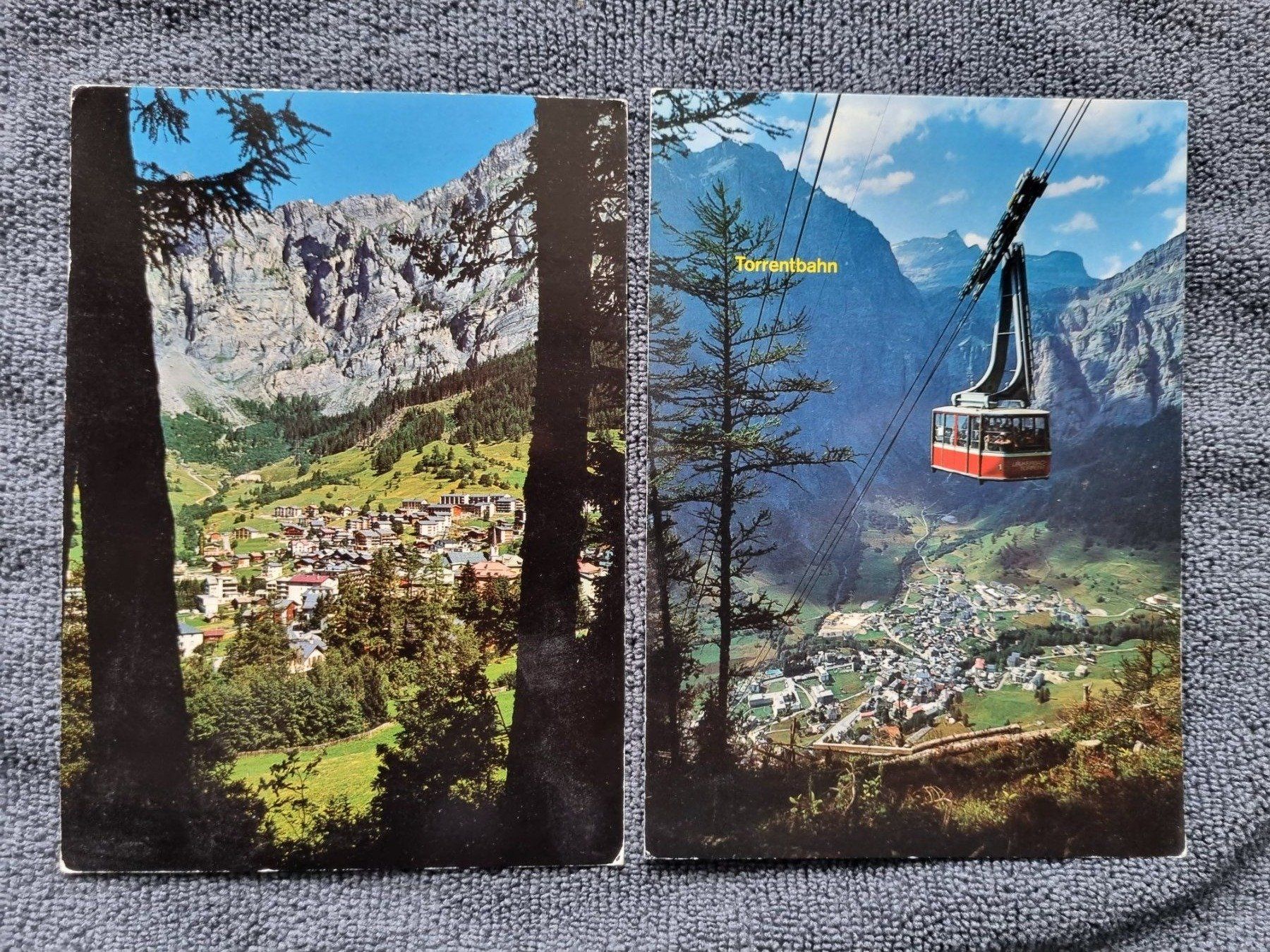 Cartoline postali: Leukerbad 1976/78 2 Ansichtskarten Postkarten mit Marken – Usato da Reinach AG venduto da Cme