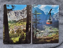 Leukerbad 1976/78 2 Ansichtskarten Postkarten mit Marken