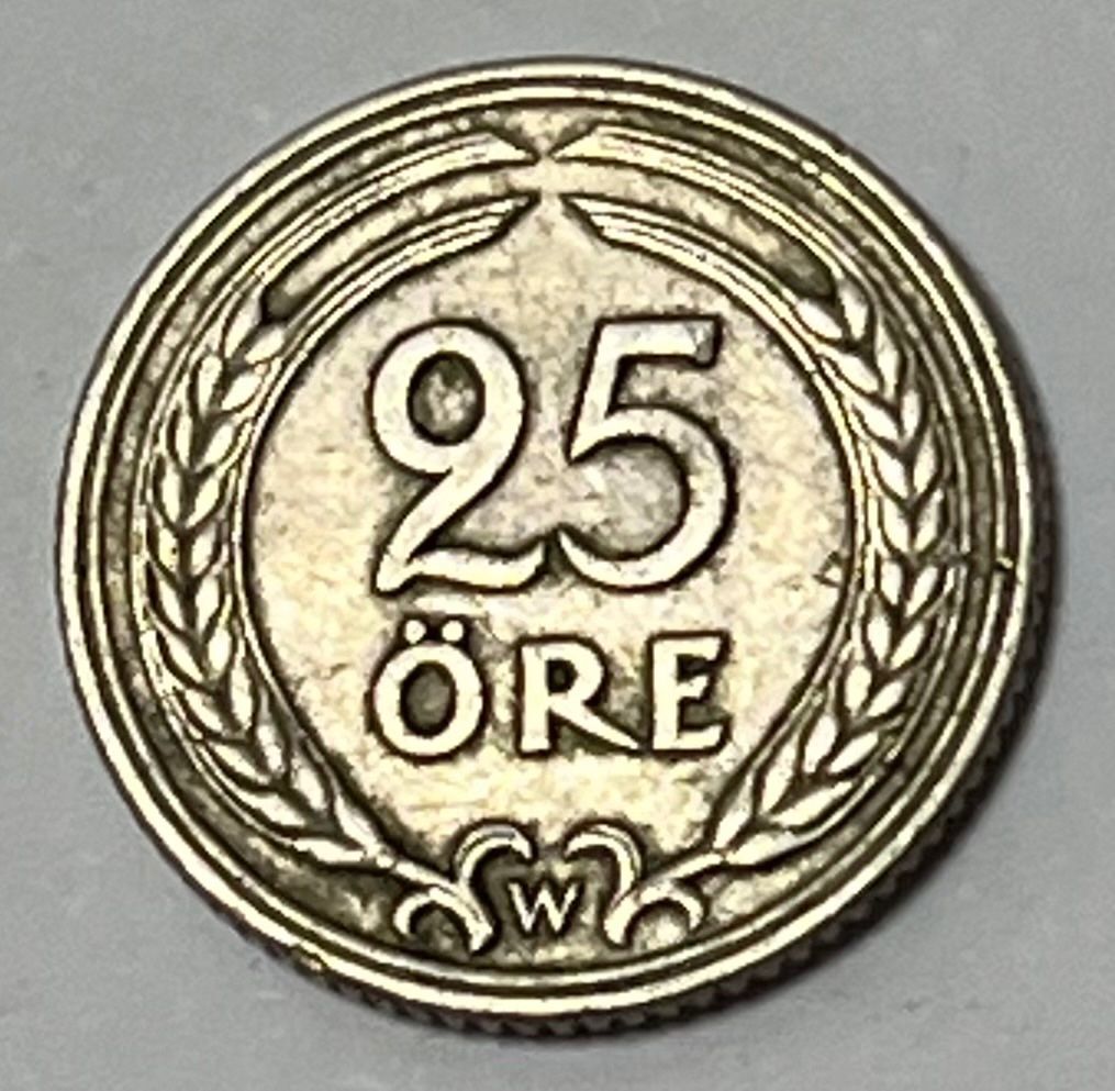 Tutti le monete: 25 Öre - Gustaf V - Sweden - 1921 – Usato da Dietikon venduto da Numis8953 1