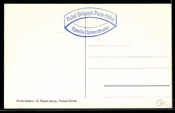 Cartoline postali: Grimsel-Pass, Hotel Grimsel-Pass-Höhe,  – Usato da Berlin venduto da bartko-reher 1
