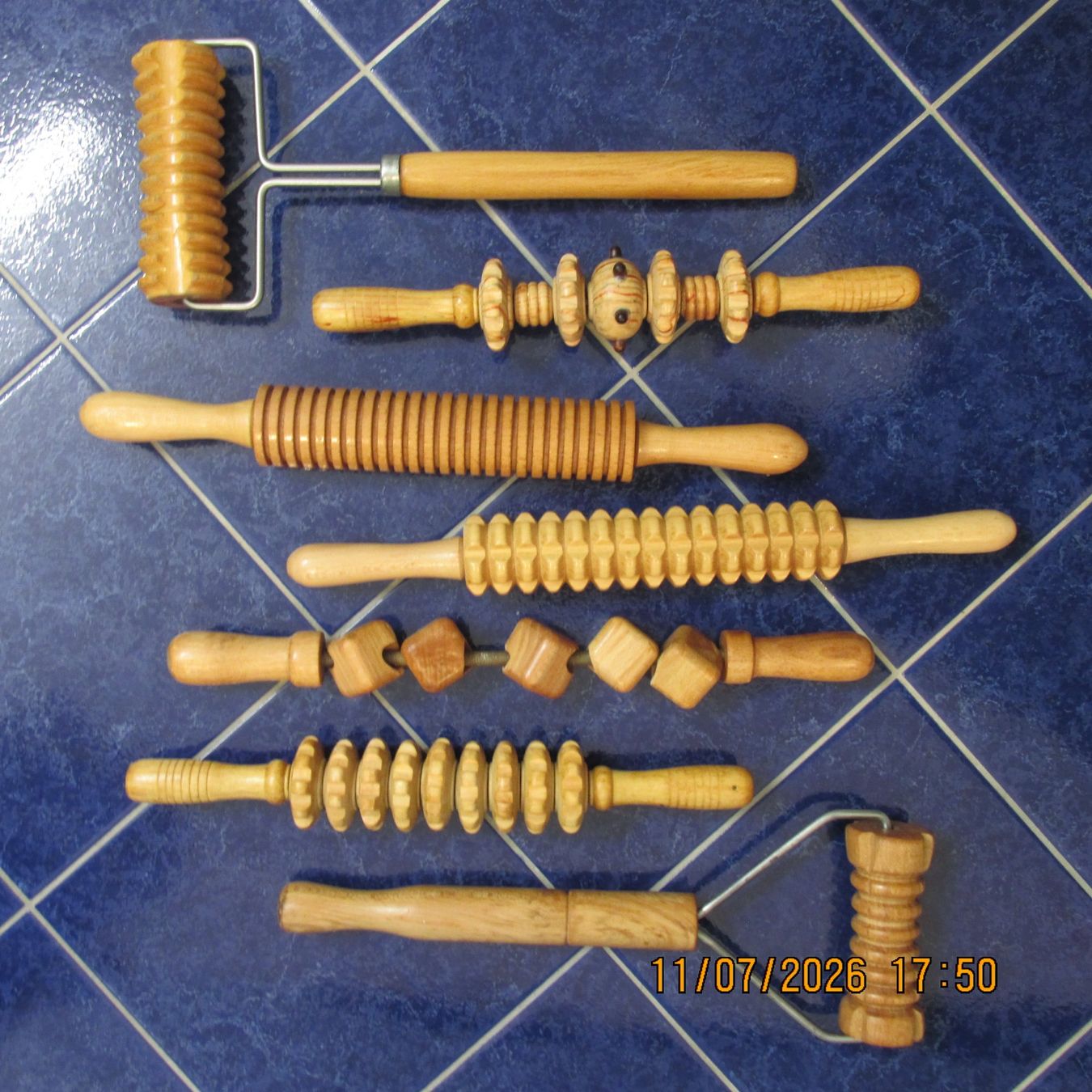 Massagegeräte: Holz Massage Rollen Set 7 Stk. gebraucht – Gebraucht aus Galgenen von Forflowers 1