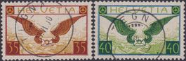 1929, F14+15 (Flugpost) +Vollstempel TEGNA (TI), Kat: 205.-