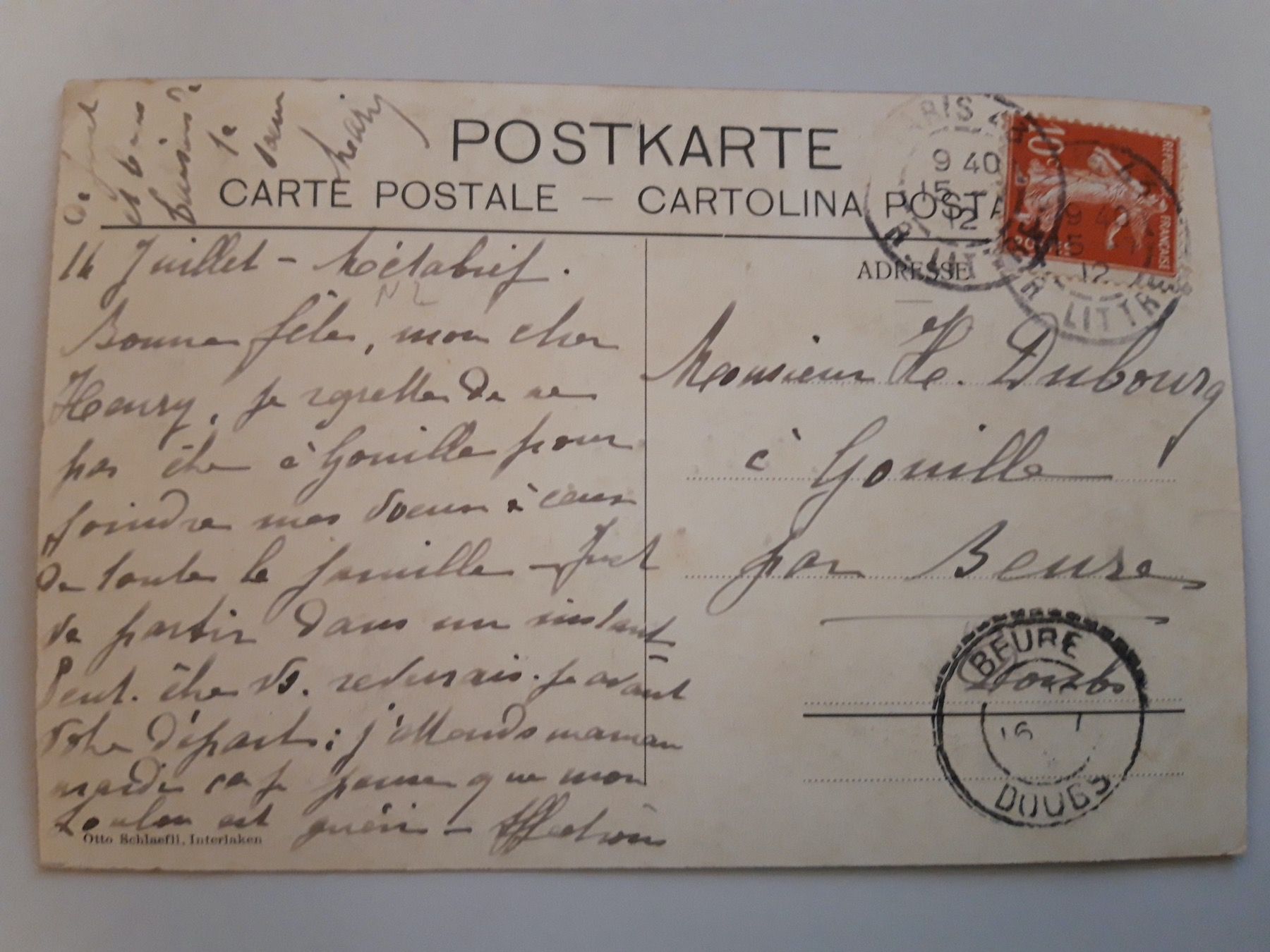 Ansichtskarten: Interlaken Terminus Hotel Bahnhof & Pension Bristol – Gebraucht aus Sargans von nicsam1815 1