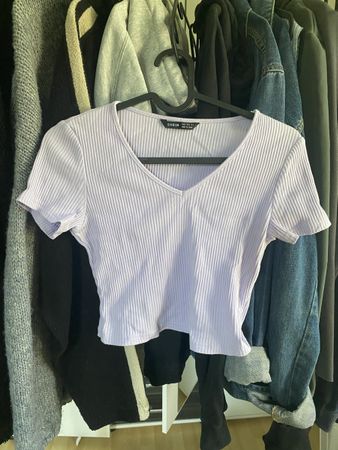 SHEIN Top Lila Gerippt, Grösse S, Kurzarm - Sommerbereit!
