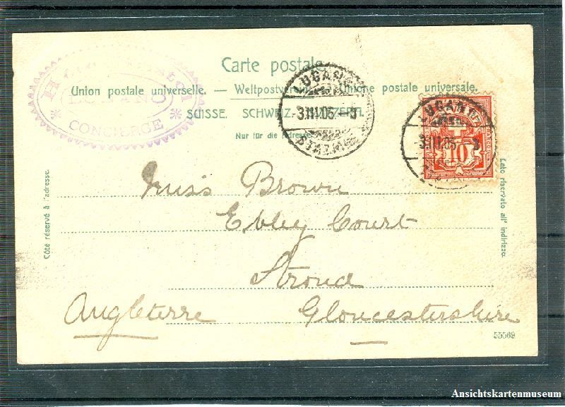 Cartoline postali: Lago Ceresio - Litho + 1906 – Usato da Emmenbrücke venduto da teestube 1