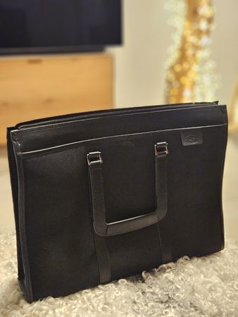 Elegante Aktentasche Creazione Angelo Fortuna Leder