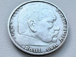 2 Reichsmark 1938 A Silber – Paul von Hindenburg