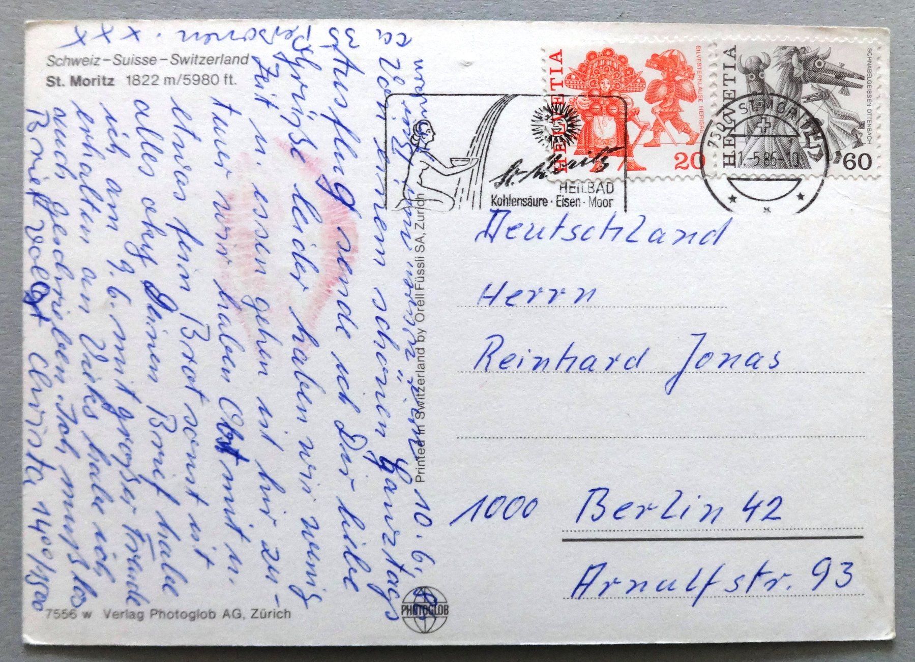 Cartes postales: St. Moritz 1822 m – Défectueux à Fétigny par Billy2miny 1