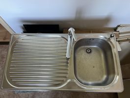 Küchenspüle Edelstahl mit Armatur gebraucht