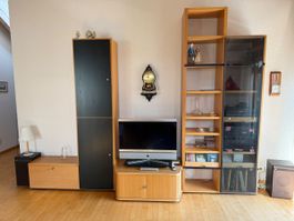 Wohnwand Holz schwarz Kombination modular guter Zustand