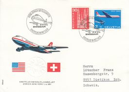 1971 Swissair Erstflug mit Jumbo Genève - New York 1.4.1971