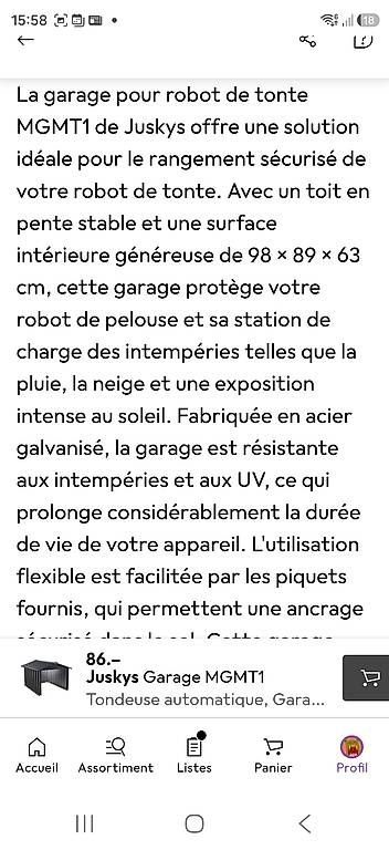 Tagliaerba: Garage pour tondeuse automatique – Usato da Arzier-Le Muids venduto da radov 3
