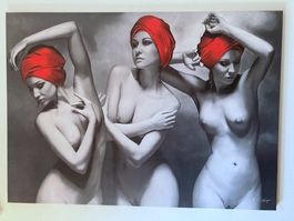 Grossformat Kunstdruck, "Drei Frauen", 140x100 cm, NP CHF800