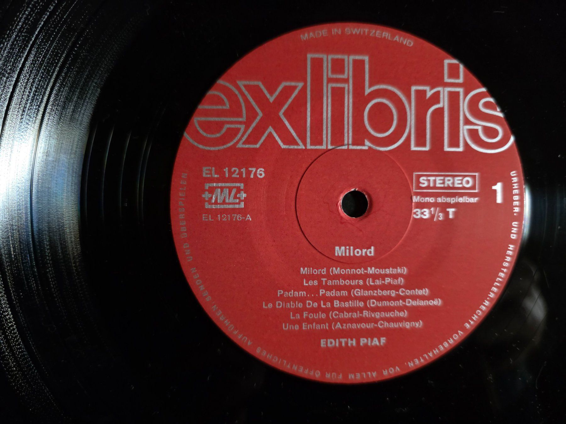 Dischi in vinile: LP: Edith Piaf - Milord  - EL 12176 – Usato da Walterswil BE venduto da Lonitti 4