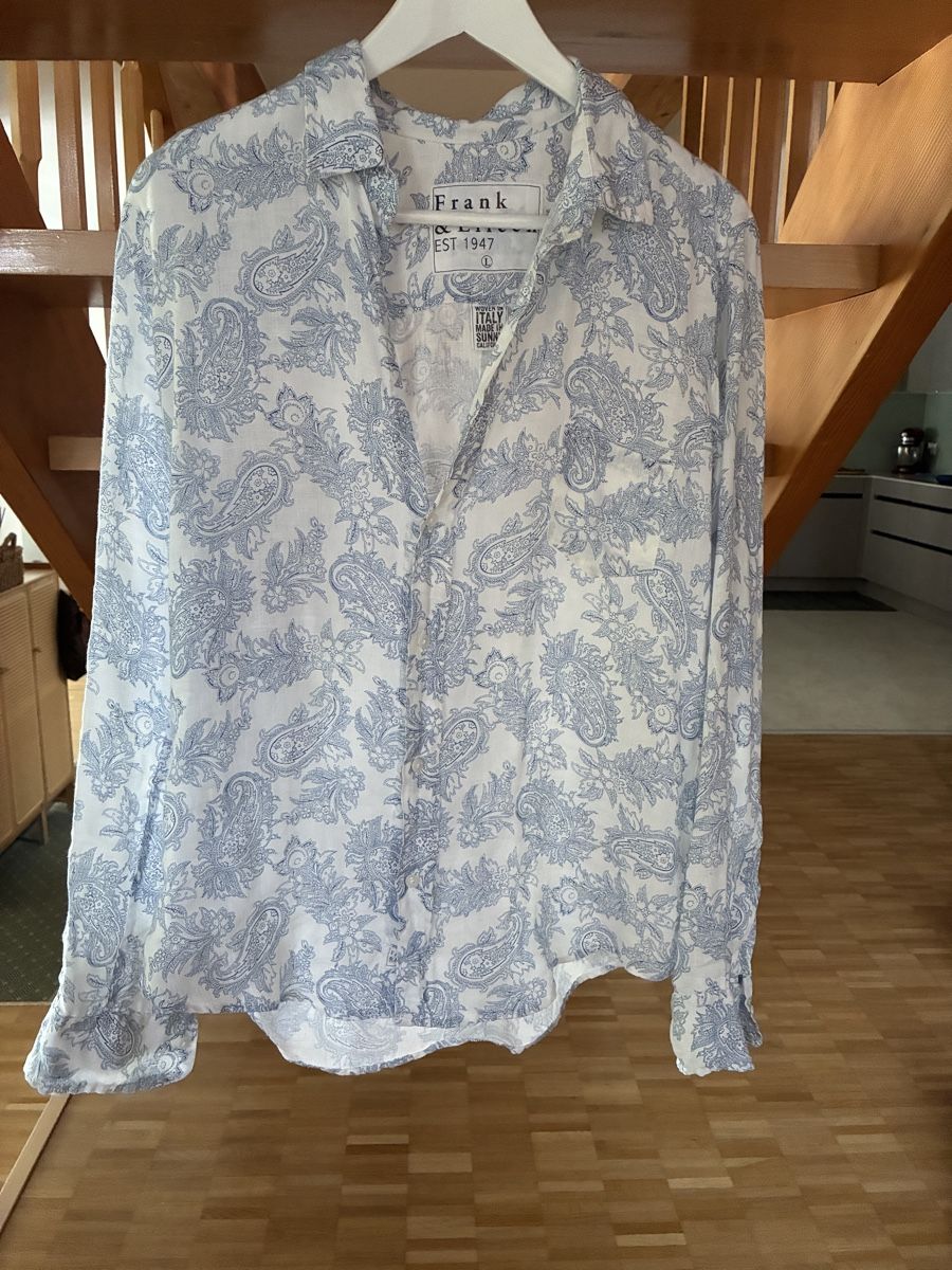 Camicette: Frank & Eileen Barry Linen Paisley Button Down Shirt Hemd – Usato da Münchenstein venduto da B771 2