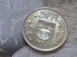 5 Fr. 1925 B - belle pièce dép. à 1 Fr....