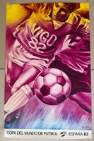 🟡Fussball WM 1982 ESPANA Vigo ORIGINAL VINTAGE Poster Litho