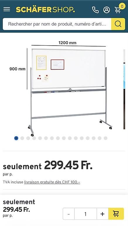 Lavagne: Grand tableau blanc double face sur roulettes – Usato da Fribourg venduto da lau_ygq6