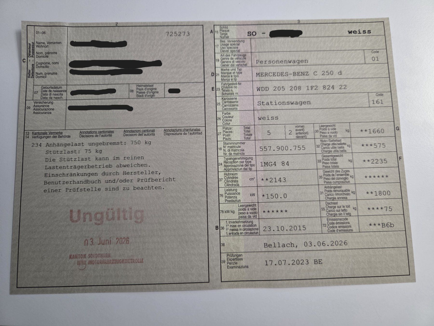 Mercedes-Benz Automobili: Mercedes-Benz C 250 D – Usato da Oensingen venduto da Konkursamt_SO 7