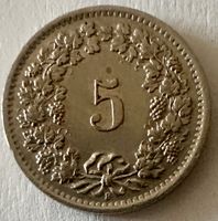 5 Rappen 1963 CHF Sammlermünze guter Zustand