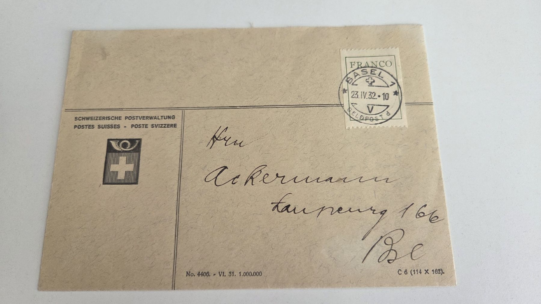 Tutti i francobolli: 1932 Brief mit Franco Marke – Usato da Arni AG venduto da Moth68