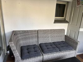 Grosses Polyrattan Garten Sofa 200 x 80 cm
