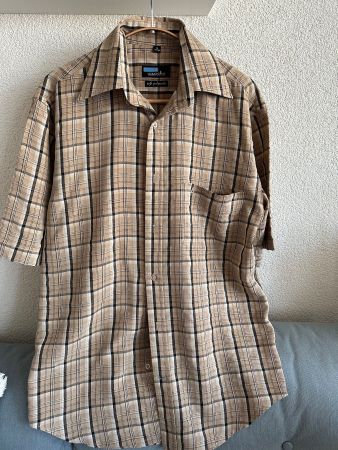 Herren Hemd S (37/38) Kurzarm kariert