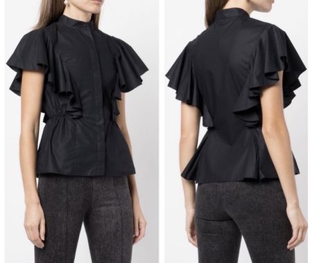 Bluse, Schwarz, neu, Marke Adam Lippes, Gr. M, mit Etikett