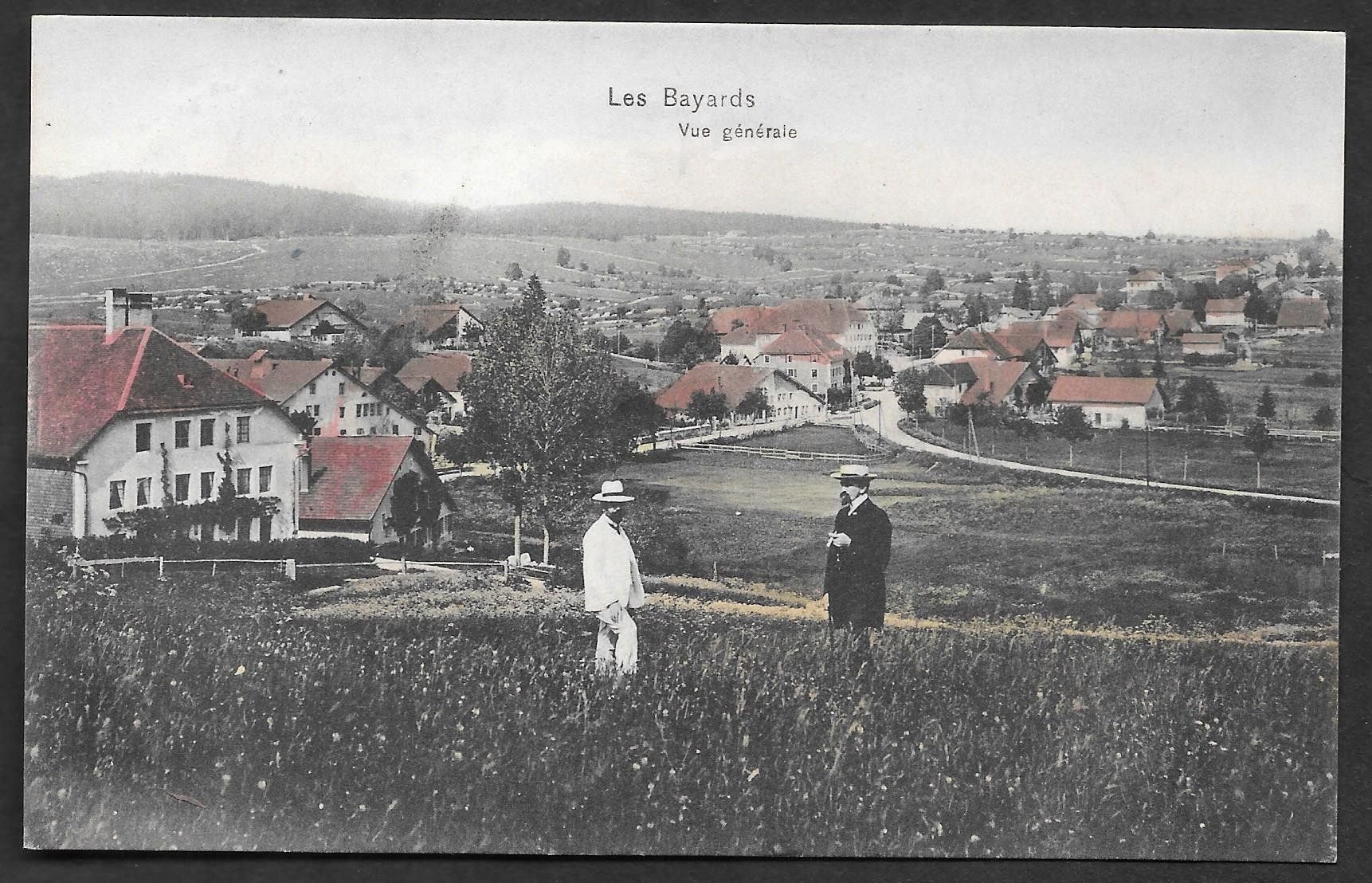 Ansichtskarten: Les Bayards Vue générale coloriert – Gebraucht aus Olten von clotaldi