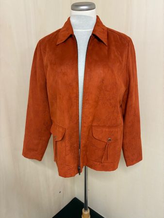 Orange Jacke von Bonita aus synthetischem Wildleder