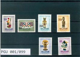 PORTUGIESISCH GUINEA 6 BRIEFMARKEN AFRIKANISCHE KUNST
