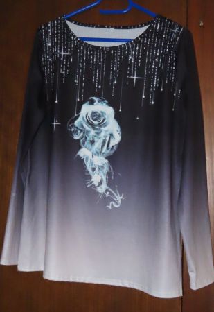 Pull à manches longues motif rose mystique, taille XL